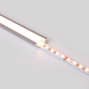 Perfil de aluminio de empotrar - Kit completo - 24,5 x 7mm - Tira LED hasta 12 mm - 2 metros - Barcelona Led-
