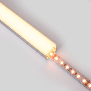 Perfil de aluminio para tira LED con difusor - Superficie - Kit completo - 18 x13mm - Tira LED ≤ 15 mm - 2 metros - Barcelona Led-