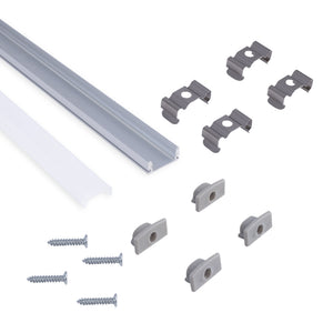 Perfil tira LED superficie - 17x8mm - Kit completo - 2 metros