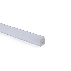 Perfil de aluminio de superficie para esquinas - Con difusor - Kit completo - 20x20mm - Tira LED hasta 10mm - 2 metros - Barcelona Led-