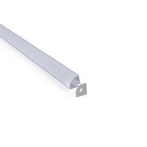 Perfil de aluminio de superficie para esquinas - Con difusor - Kit completo - 20x20mm - Tira LED hasta 10mm - 2 metros - Barcelona Led-