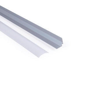 Perfil de aluminio de superficie para esquinas - Con difusor - Kit completo - 20x20mm - Tira LED hasta 10mm - 2 metros - Barcelona Led-