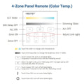 CCT RF Touch control panel - 4 zones - White - Mi-Light 5