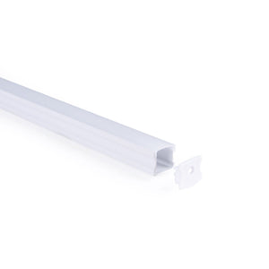 Perfil tira LED de superficie con difusor - Kit completo - 17,6x14,5mm - Tira LED ≤ 12 mm - 2 metros - Barcelona Led-