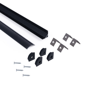Perfil tira LED de superficie para esquinas - Con difusor - Kit completo - 15,8x15,8mm - Tira LED ≤ 10 mm - 2 metros (25)