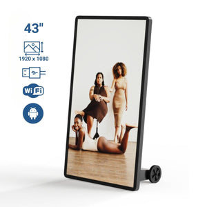 Display publicitario portátil 43'' - LCD full HD - Con ruedas y batería - IP20 - Barcelona Led-Signage