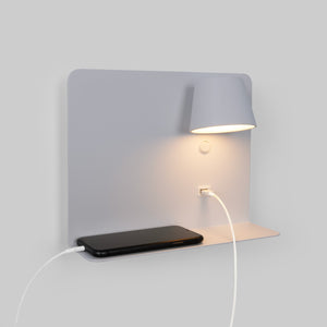 Aplique de pared para lectura con puerto USB "BASKOP" - 6W - Luz derecha (40)