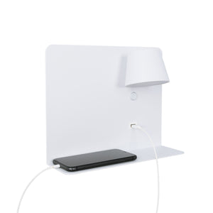 Aplique de pared para lectura con puerto USB "BASKOP" - 6W - Luz derecha (42)