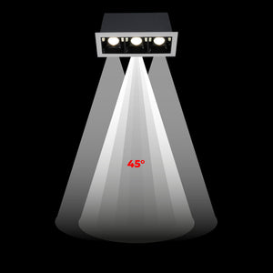 Foco lineal LED empotrable triple 6W - UGR18 - CRI90 - Chip OSRAM - Negro (50)