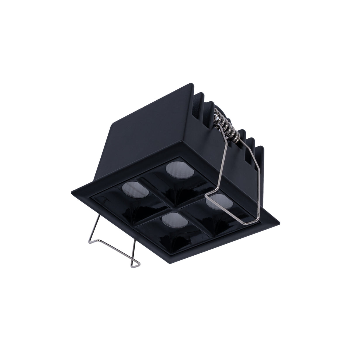 Downlight LED cuadrado empotrable 8W - 4 Focos - UGR18 - CRI90 - Chip OSRAM - Negro (1)