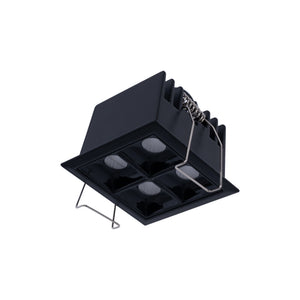 Downlight LED cuadrado empotrable 8W - 4 Focos - UGR18 - CRI90 - Chip OSRAM - Negro (1)
