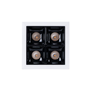 Downlight LED cuadrado empotrable 8W - 4 Focos - UGR18 - CRI90 - Chip OSRAM - Barcelona Led-