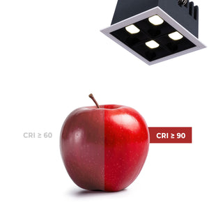 Downlight LED cuadrado empotrable 8W - 4 Focos - UGR18 - CRI90 - Chip OSRAM (40)