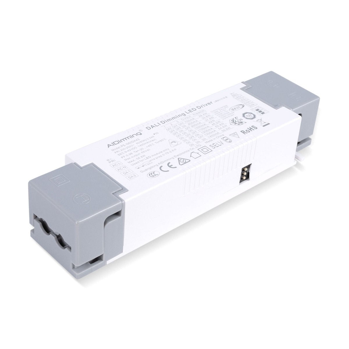 Driver regulable DALI + 1/0-10V + PUSH - 9-42V DC - 58W - Multicorriente (700-1400mA) - Barcelona Led-