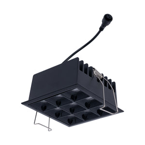 Downlight LED Empotrable Cuadrado Antideslumbrante · Marco -Negro - 18W - 9 Focos - UGR18 - CRI90 - Chip OSRAM (1)