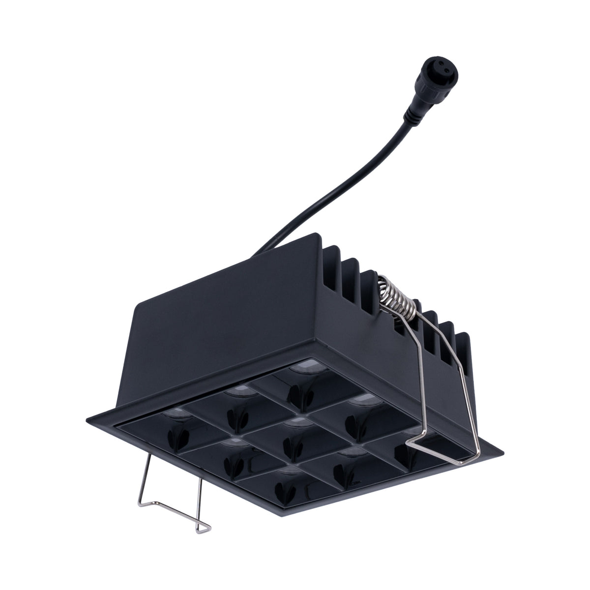 Downlight LED Empotrable Cuadrado Antideslumbrante · Marco -Negro - 18W - 9 Focos - UGR18 - CRI90 - Chip OSRAM (1)
