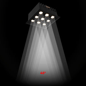 Downlight LED cuadrado empotrable 18W - 9 Focos - UGR18 - CRI90 - Chip OSRAM (41)