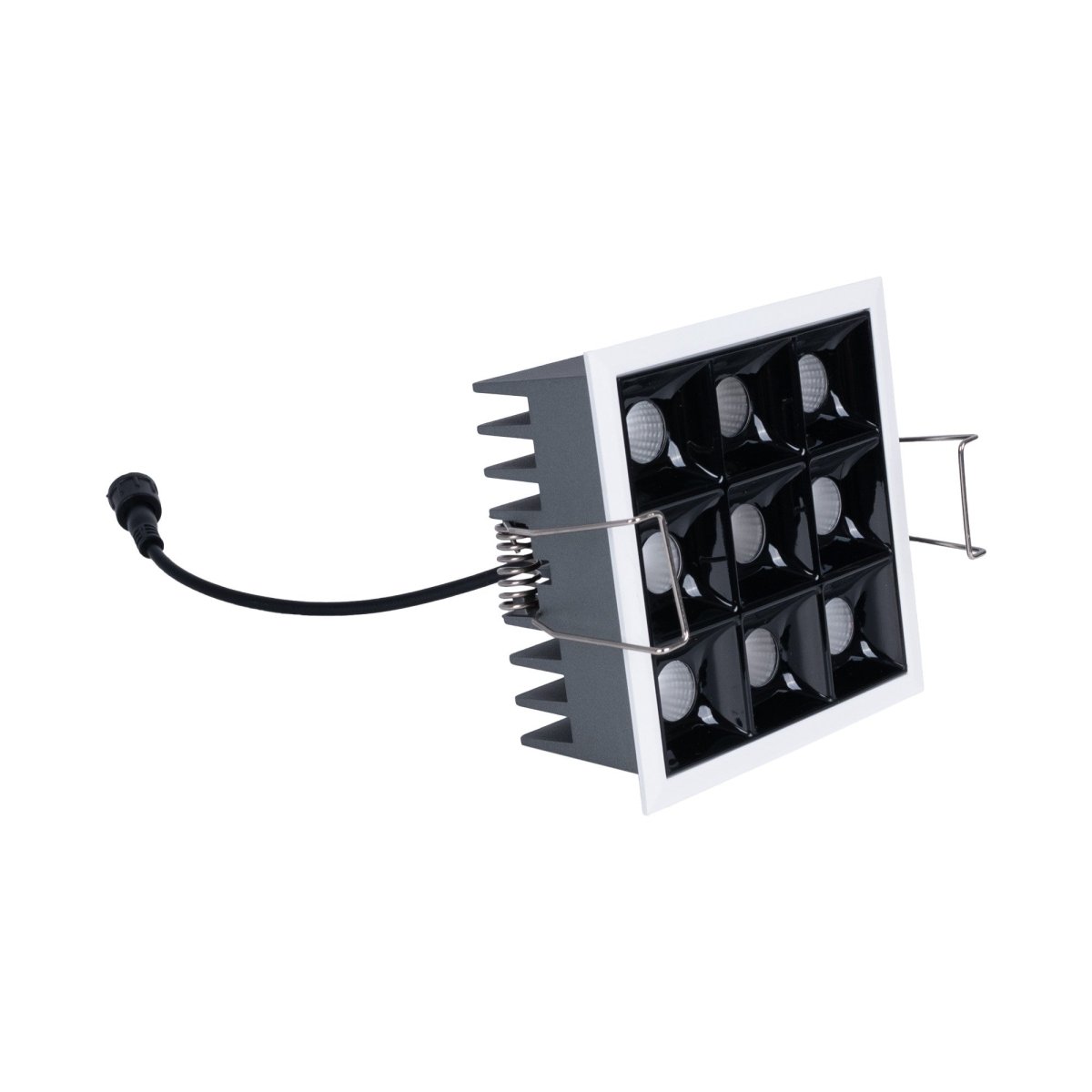 Downlight LED cuadrado empotrable 18W - 9 Focos - UGR18 - CRI90 - Chip OSRAM - Barcelona Led-