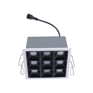 Downlight LED cuadrado empotrable 18W - 9 Focos - UGR18 - CRI90 - Chip OSRAM - Barcelona Led-
