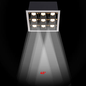 Downlight LED cuadrado empotrable 18W - 9 Focos - UGR18 - CRI90 - Chip OSRAM (7)