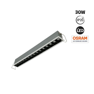Foco lineal LED empotrable 30W - UGR18 - CRI90 - Chip OSRAM - Barcelona Led-