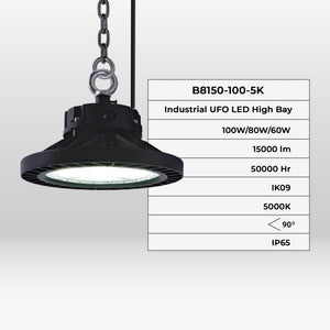 Campana LED industrial - 100W - PHILIPS Lumileds - Driver LIFUD - 5000K - IP65 - 7 años garantía (12)