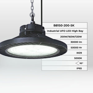Campana LED industrial - 200W - PHILIPS Lumileds - Driver LIFUD - 5000K - IP65 - 7 años garantía - Barcelona Led-