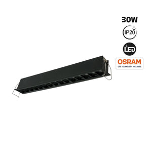 Foco lineal LED empotrable 30W - UGR18 - CRI90 - Chip OSRAM - Barcelona Led-