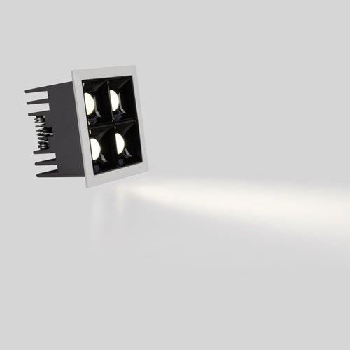 8W Recessed Square LED Downlight - White - 4 Lights - UGR18 - CRI90 - OSRAM Chip
