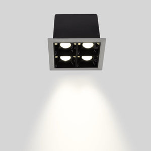Downlight LED cuadrado empotrable 8W - 4 Focos - UGR18 - CRI90 - Chip OSRAM - Barcelona Led-