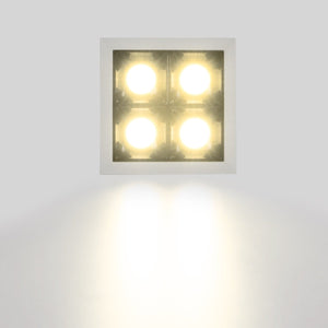 Downlight LED cuadrado empotrable 8W - 4 Focos - UGR18 - CRI90 - Chip OSRAM - Barcelona Led-