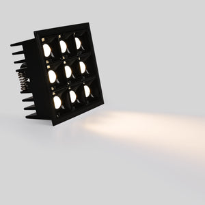 Downlight LED Empotrable Cuadrado Antideslumbrante · Marco -Negro - 18W - 9 Focos - UGR18 - CRI90 - Chip OSRAM (10)