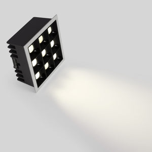 Downlight LED Empotrable Cuadrado Antideslumbrante - Marco Blanco - 18W - 9 Focos - UGR18 - CRI90 - Chip OSRAM (13)