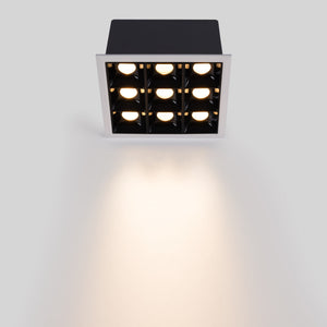 Downlight LED Empotrable Cuadrado Antideslumbrante - Marco Blanco - 18W - 9 Focos - UGR18 - CRI90 - Chip OSRAM