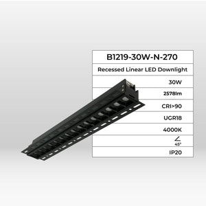 Foco lineal LED trimless / integración - 30W - UGR18 - CRI90 - Barcelona Led-