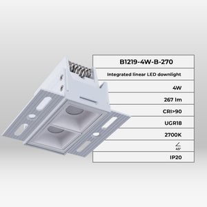 Foco lineal LED trimless / integración - 4W - UGR18 - CRI90 (21)