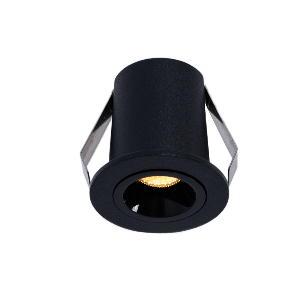 Downlight LED empotrable circular 2W - Chip Osram - UGR18 - Corte Ø 25mm - Negro