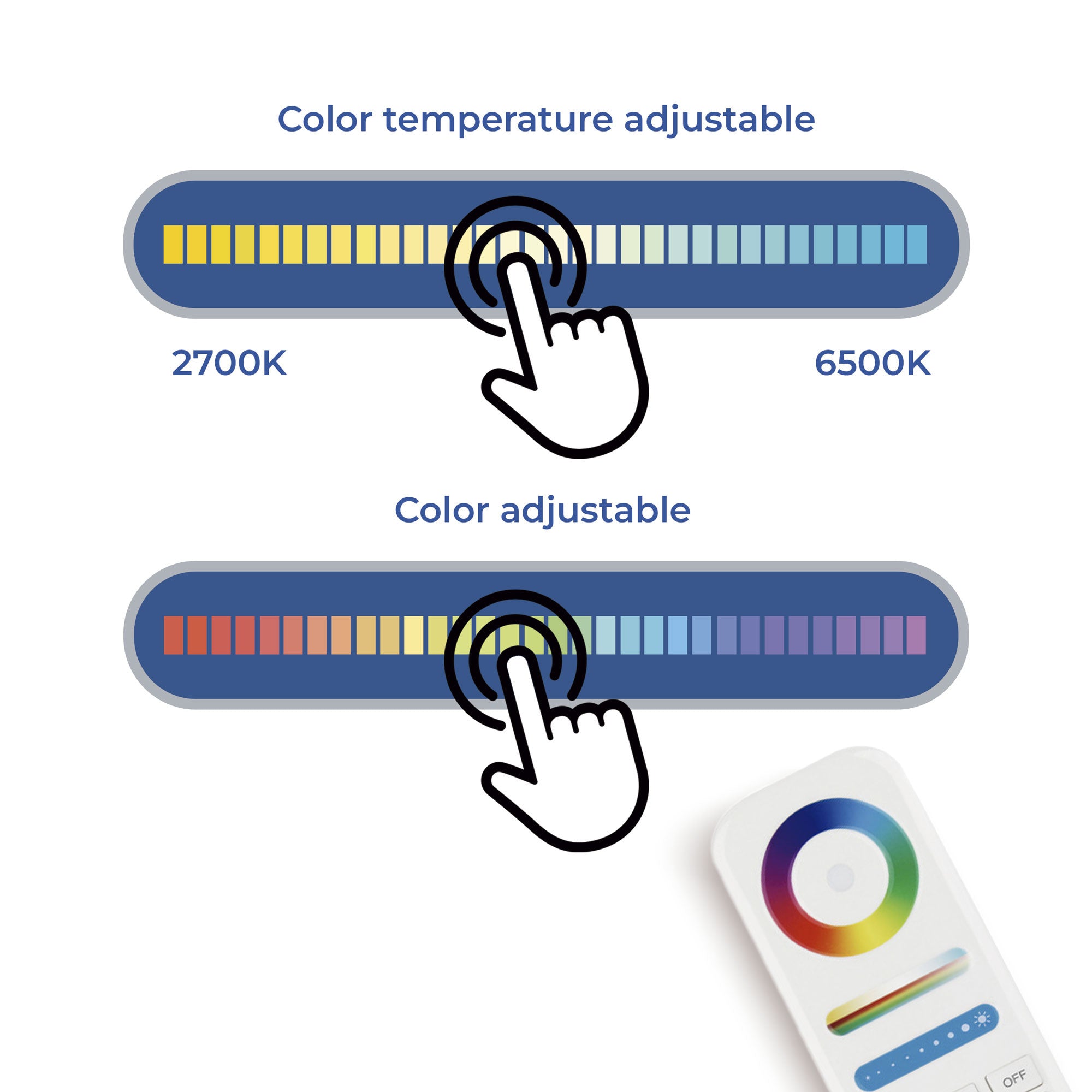 Luminaria lineal opal para carril magnético RGB + CCT - 24W - Mi Light - Blanco (1)