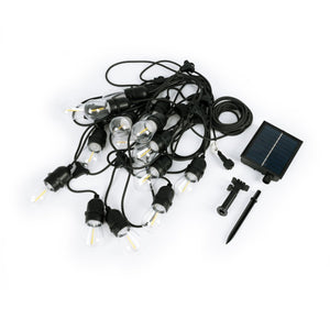 Guirnalda solar exterior - 15 Bombillas LED filamento E27 - IP44 - 10 metros - Barcelona Led-