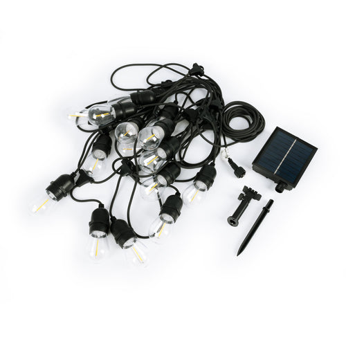 Solarleuchte Lichterkette für Außen - 15 x LED Lampen E27 IP44 10m