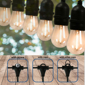 Guirnalda solar exterior - 15 Bombillas LED filamento E27 - IP44 - 10 metros (18)