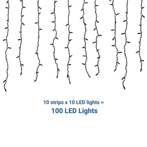 Cortina de luces LED - 1,5m x 90cm - 100 luces - Blanco frío - Barcelona Led-