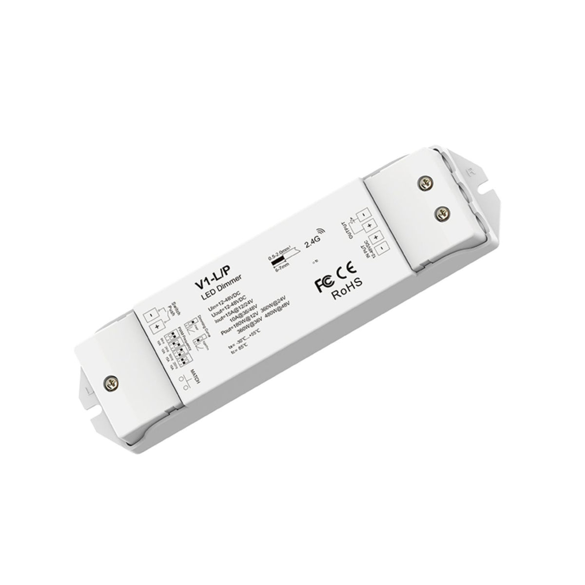 Controlador monocolor 12-48V DC - 15A - RF 2.4G - PUSH dimmer - Skydance