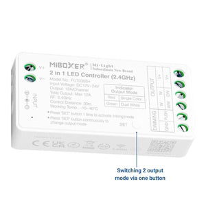Controlador tira LED 2 en 1- Monocolor - Dual White - 12/24V DC - 2.4G - MiBoxer - FUT035S+ - Barcelona Led-Control y regulación
