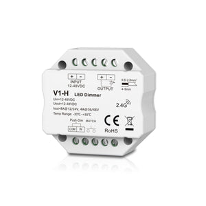 Controlador monocolor 12-48V DC - 8A - RF 2.4G - PUSH dimmer - Tamaño MINI - Skydance