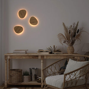 Aplique de pared madera "Eclipse 3" 8W - Luz cálida (1)
