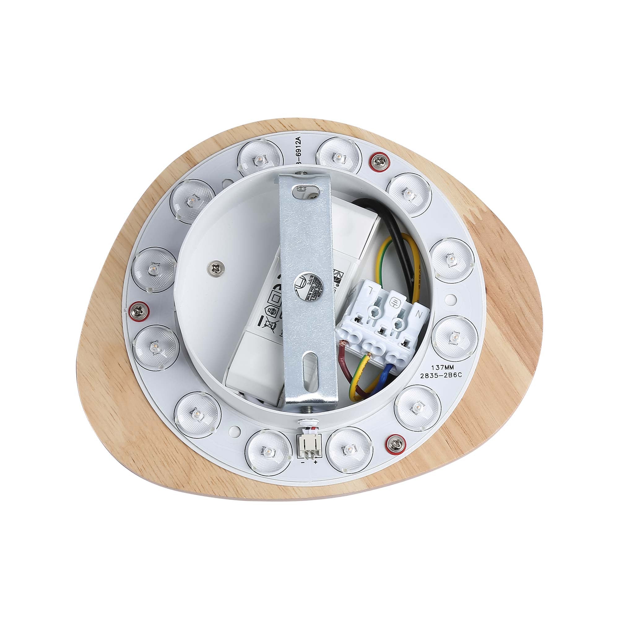 Aplique de pared interior de madera "Eclipse 3" 12W - Luz cálida (1)