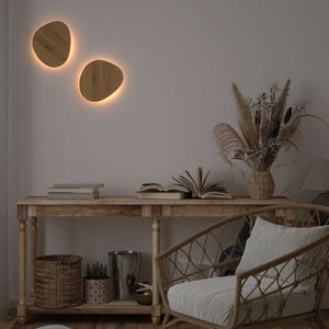 Aplique de pared interior de madera "Eclipse 3" 12W - Luz cálida - Barcelona Led-Decoración