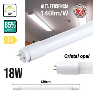 Tubo LED 120cm T8 - 18W - 140 lm/W - Cristal (18) & Tubo LED 120cm T8 - 18W - 140 lm/W - Cristal