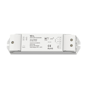 Controlador CCT 12-48V DC - 16A (8A/canal) - RF 2.4GHz - PUSH dimmer - Skydance (4)